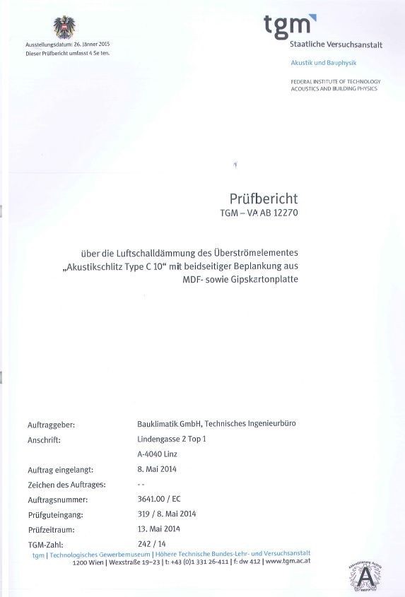 Prüfbericht Deckblatt